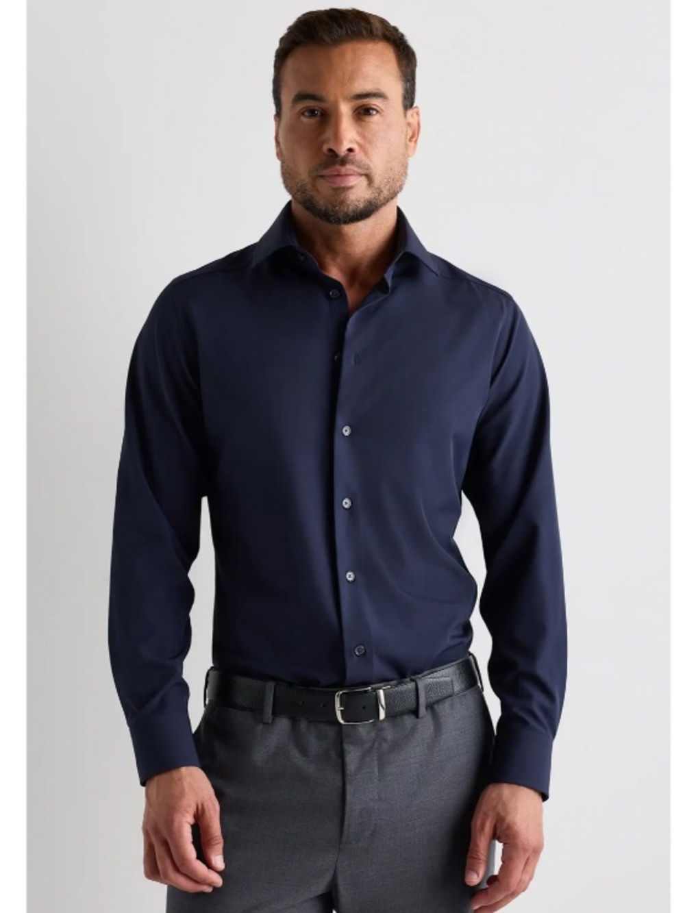NWOT Men's Quince Performance Stretch Wrinkle-Free Dress Shirt Career Navy XXL